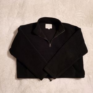 American Eagle Women's Cropped Drawstring Zip Up Sweatshirt, Size Small